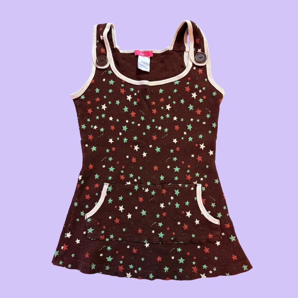 Y2K Lola Star Print Waffle Knit Tank Top Kangaroo Pocket Scene #16